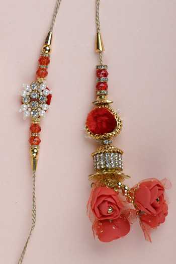 Shop Namasya Bhaiya Babhi Rakhi Set Set Of 2 at Aza Fashions Shop_Namasya_Bhaiya Babhi Rakhi Set Set Of 2_at_Aza_Fashions