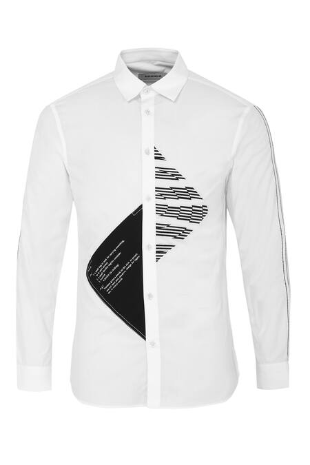 Shop_Noonoo_White 100% Giza Cotton Embroidered Shirt _Online_at_Aza_Fashions