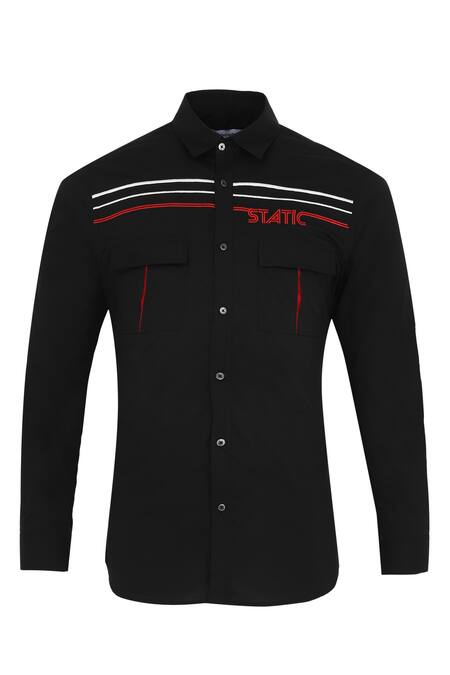 Shop Noonoo Black 100% Giza Cotton Embroidered Shirt Online at Aza Fashions Shop_Noonoo_Black 100% Giza Cotton Embroidered Shirt _Online_at_Aza_Fashions