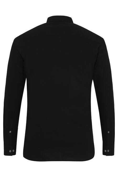 Noonoo Black 100% Giza Cotton Printed Shirt at Aza Fashions Noonoo_Black 100% Giza Cotton Printed Shirt _at_Aza_Fashions