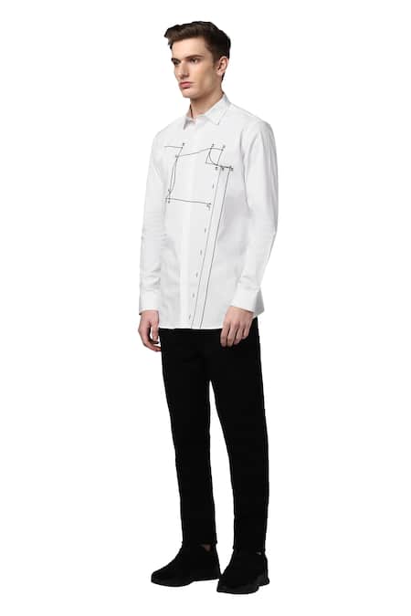 Buy Noonoo White 100% Giza Cotton Embroidered Shirt Online at Aza Fashions Buy_Noonoo_White 100% Giza Cotton Embroidered Shirt _Online_at_Aza_Fashions