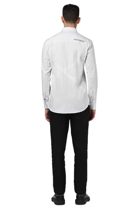 Shop Noonoo Grey 100% Cotton Embroidered Shirt at Aza Fashions Shop_Noonoo_Grey 100% Cotton Embroidered Shirt _at_Aza_Fashions