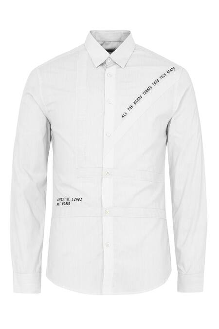 Shop Noonoo Grey 100% Cotton Embroidered Shirt Online at Aza Fashions Shop_Noonoo_Grey 100% Cotton Embroidered Shirt _Online_at_Aza_Fashions