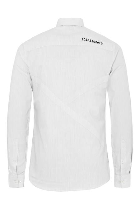 Noonoo Grey 100% Cotton Embroidered Shirt at Aza Fashions Noonoo_Grey 100% Cotton Embroidered Shirt _at_Aza_Fashions