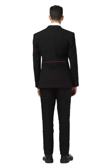 Shop Noonoo Black Wool Embroidered Blazer at Aza Fashions Shop_Noonoo_Black Wool Embroidered Blazer _at_Aza_Fashions