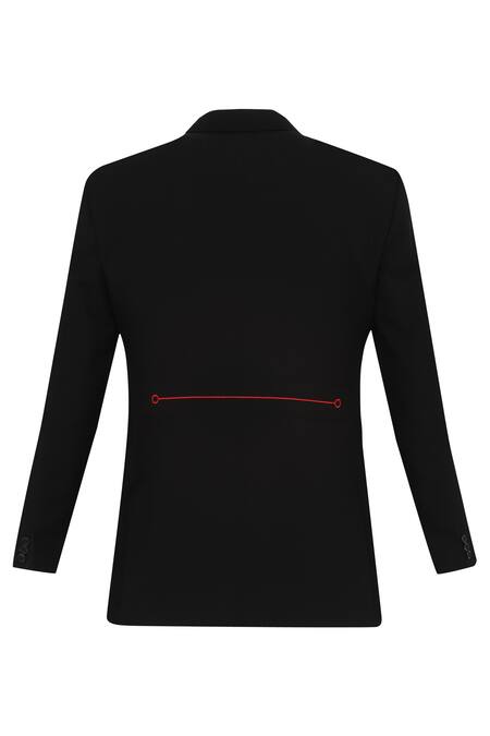 Noonoo Black Wool Embroidered Blazer at Aza Fashions Noonoo_Black Wool Embroidered Blazer _at_Aza_Fashions
