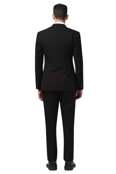 Shop Noonoo Black Wool Embroidered Blazer at Aza Fashions Shop_Noonoo_Black Wool Embroidered Blazer _at_Aza_Fashions