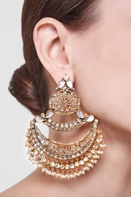 Shop Durriya Silver Earrings Online from Anita Dongre