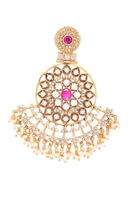 Anita Dongre Gold Plated Crystal Kanchi Earrings Online at Aza Fashions Anita Dongre_Gold Plated Crystal Kanchi Earrings_Online_at_Aza_Fashions
