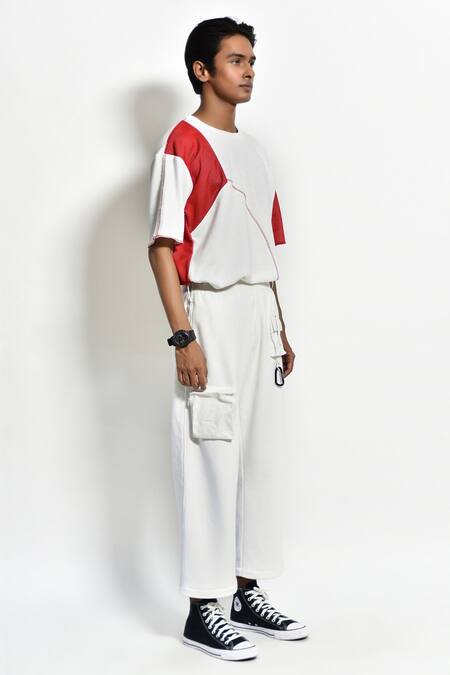 Noughtone_White 80% Cotton Pant _Online_at_Aza_Fashions