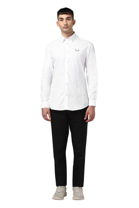 Noonoo White 100% Cotton Embroidered Shirt Online at Aza Fashions Noonoo_White 100% Cotton Embroidered Shirt _Online_at_Aza_Fashions