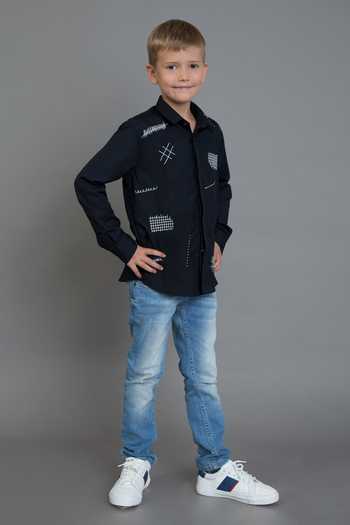 Shop Noonoo Black Embroidery Slim Fit Shirt at Aza Fashions Shop_Noonoo_Black Embroidery Slim Fit Shirt _at_Aza_Fashions