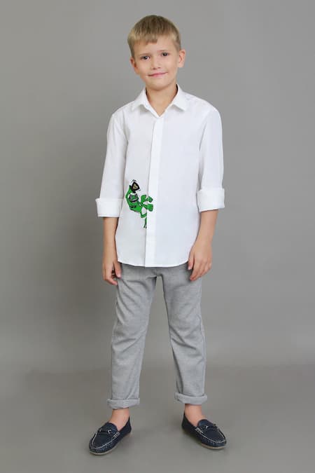 Noonoo White Embroidered Shirt  