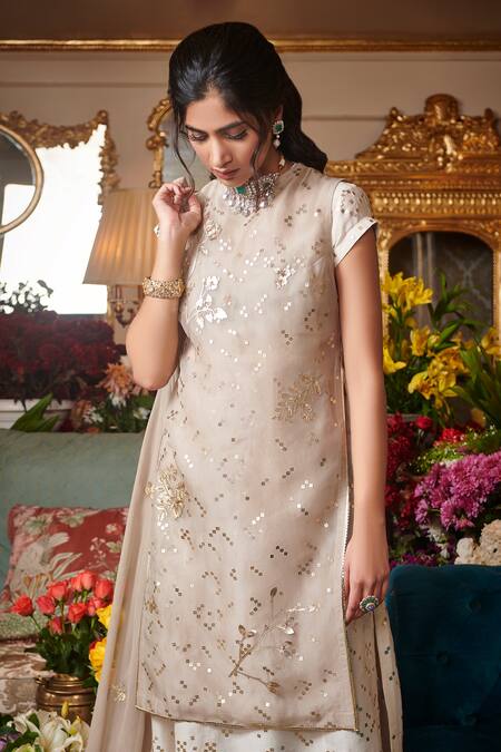 Sahil Kochhar Green Dupion Silk, Organza 35gm, Soft Net Geometric Round Embroidered Kurta Set Online at Aza Fashions Sahil Kochhar_Green Dupion Silk, Organza 35gm, Soft Net Geometric Round Embroidered Kurta Set _Online_at_Aza_Fashions