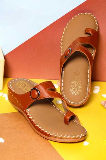 Buy NR By Nidhi Rathi Brown Plain Toe Ring Flats at Aza Fashions Buy_NR By Nidhi Rathi_Brown Plain Toe Ring Flats_at_Aza_Fashions
