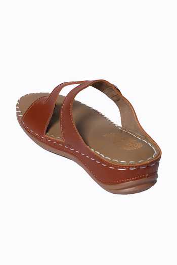 Buy_NR By Nidhi Rathi_Brown Plain Toe Ring Flats_Online_at_Aza_Fashions
