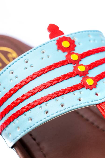 NR By Nidhi Rathi_Brown Braided Colorblock Kolhapuris_at_Aza_Fashions