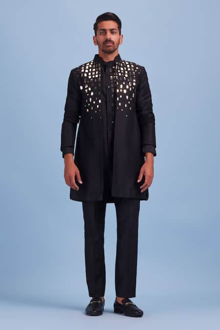 Diyarajvvir Cotton Silk Embroidered Jacket & Kurta Set 