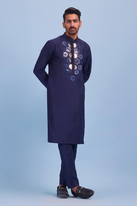 DiyaRajvvir Cotton Silk Embroidered Kurta Set 