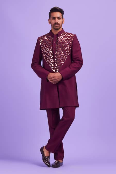 DiyaRajvvir Cotton Silk Embroidered Jacket & Kurta Set 