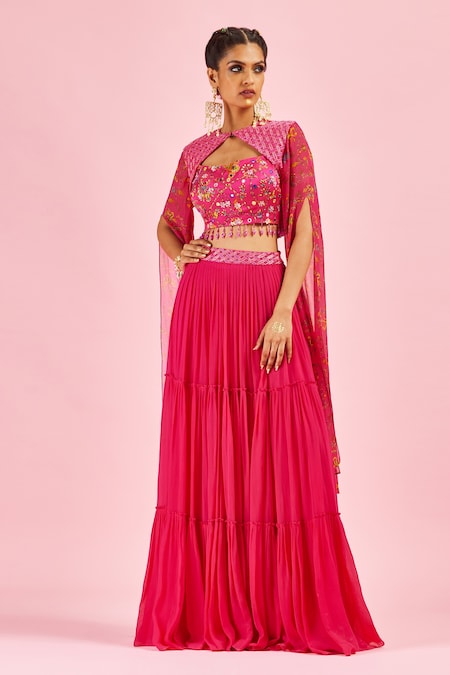 Jacket Style Lehenga in Net | Indian outfits, Party wear lehenga, Anarkali  dress