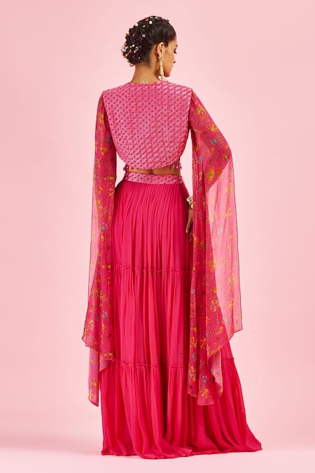 Diyarajvvir Cropped Jacket Lehenga Set 