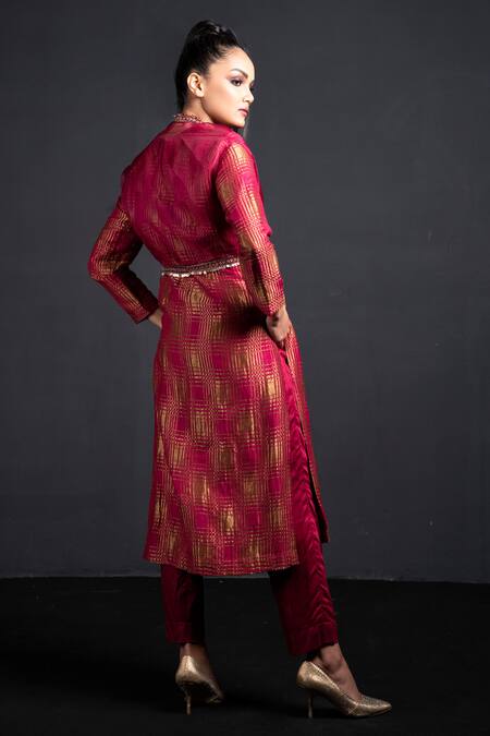 Buy Neha & Tarun Purple Cape Organza, Kurta Banarasi Silk, Pant Modal Cotton Round And Set Online at Aza Fashions Buy_Neha & Tarun_Purple Cape Organza, Kurta Banarasi Silk, Pant Modal Cotton Round And Set _Online_at_Aza_Fashions