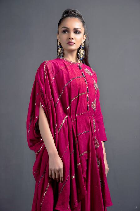 Neha & Tarun Purple Crush Cotton Rayon Round Embroidered Gown at Aza Fashions Neha & Tarun_Purple Crush Cotton Rayon Round Embroidered Gown _at_Aza_Fashions