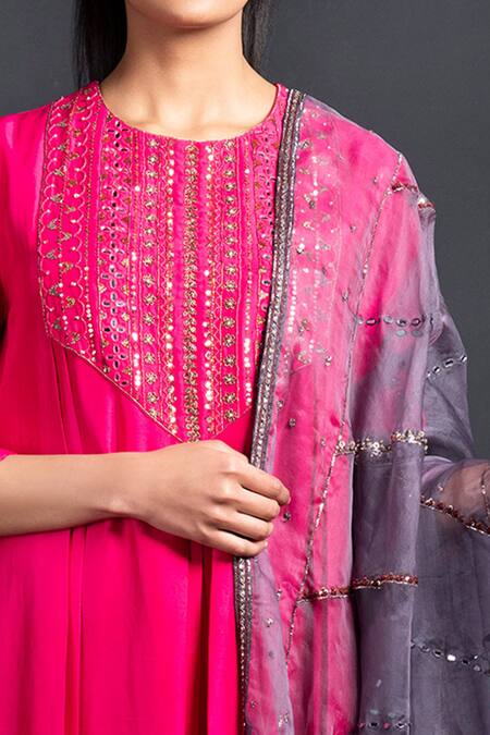 Neha & Tarun Purple Kurta Modal Silk Round Embroidered Set at Aza Fashions Neha & Tarun_Purple Kurta Modal Silk Round Embroidered Set _at_Aza_Fashions