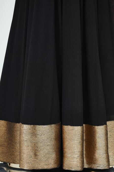 Shop Nakul Sen Black Chiffon Round Embroidered Lehenga Set Online at Aza Fashions Shop_Nakul Sen_Black Chiffon Round Embroidered Lehenga Set_Online_at_Aza_Fashions