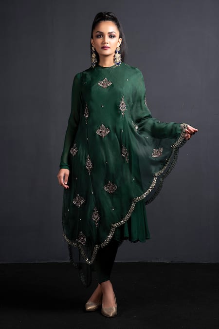 Neha & Tarun Anarkali & Embroidered Cape Set 