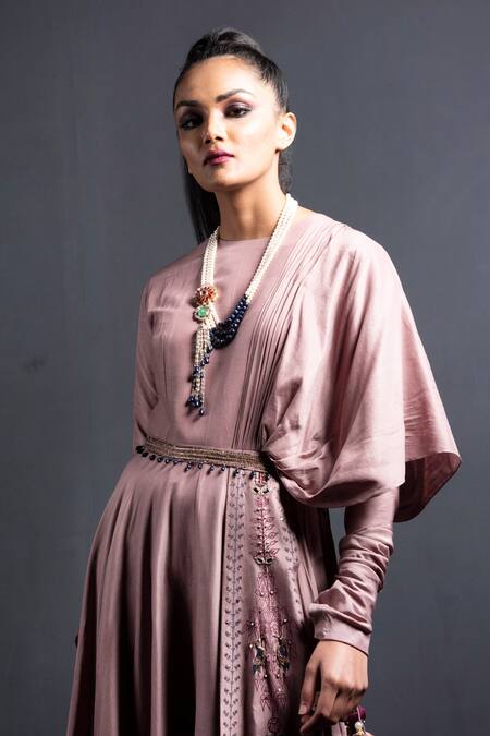 Shop Neha & Tarun Pink Chanderi Silk Round Gown Online at Aza Fashions Shop_Neha & Tarun_Pink Chanderi Silk Round Gown _Online_at_Aza_Fashions