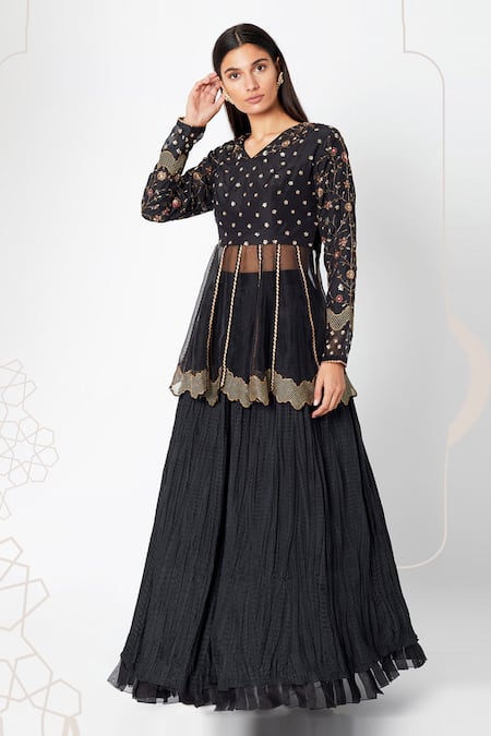 Nadima Saqib Embroidered Kurta Lehenga Set 