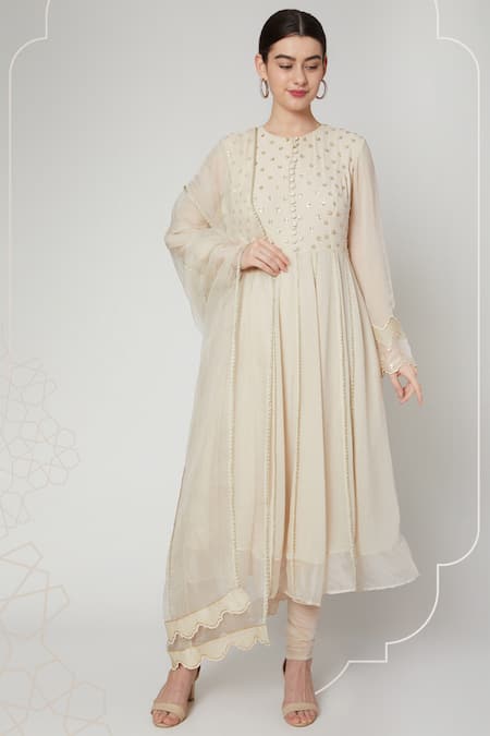 Nadima Saqib Silk Embroidered Anarkali Set 