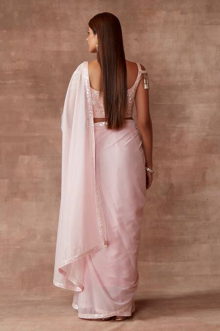 Shop Neeta Lulla Purple Organza Embellished Sequin Sweetheart Jasmine Border Saree With Blouse at Aza Fashions Shop_Neeta Lulla_Purple Organza Embellished Sequin Sweetheart Jasmine Border Saree With Blouse_at_Aza_Fashions