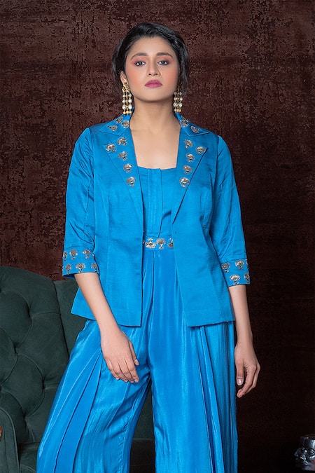 Nidhika Shekhar Pleated Jumpsuit with Jacket 