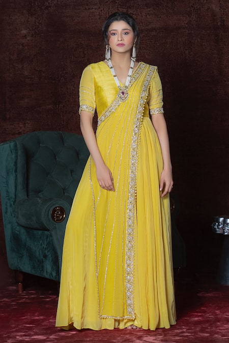 Nidhika Shekhar Embroidered Silk Anarkali 