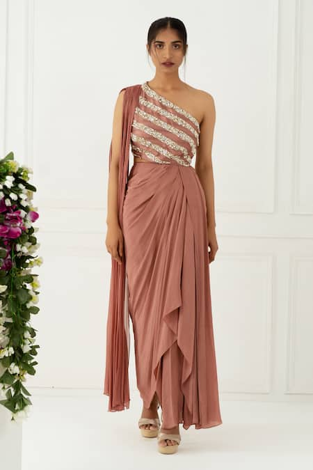 Nidhika Shekhar One Shoulder Draped Gown 