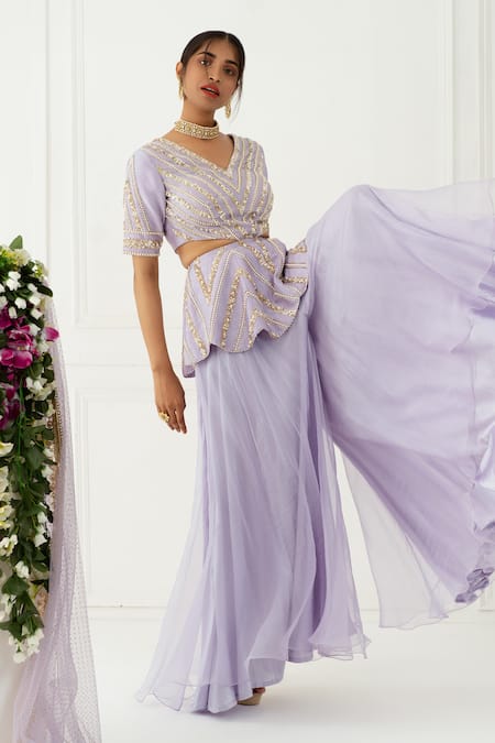 Nidhika Shekhar Embroidered Peplum Kurta Set 