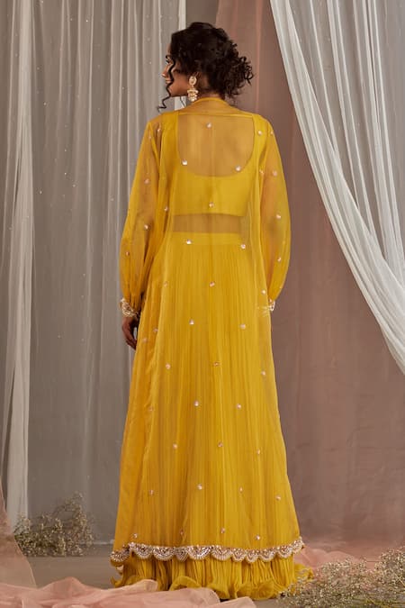 Nidhika Shekhar Bead Embroidered Jacket Lehenga Set 