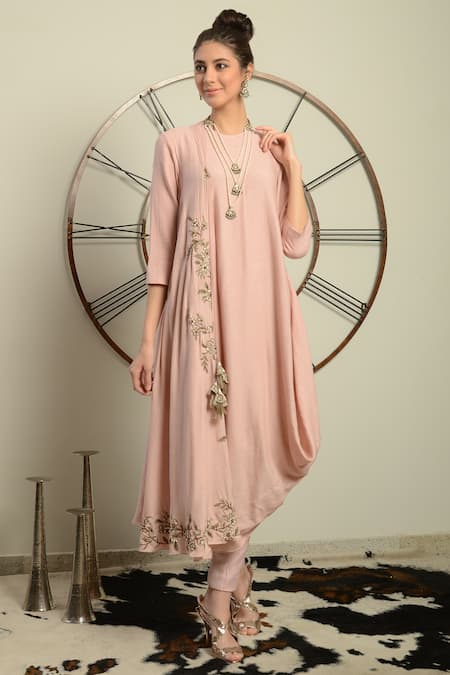 Neha & Tarun Light pink drape kurta 