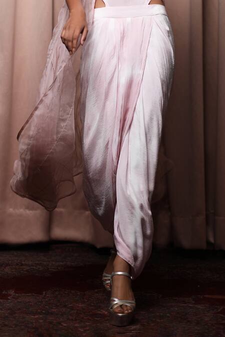 Buy Nandita Thirani White Organza, Crepe, Polyester Round Draped Jumpsuit With Cape Online at Aza Fashions Buy_Nandita Thirani_White Organza, Crepe, Polyester Round Draped Jumpsuit With Cape _Online_at_Aza_Fashions