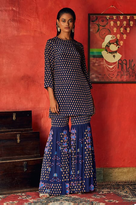 Nautanky Printed Kurta & Sharara Set 