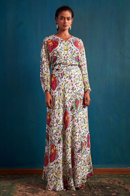 Nautanky Floral Print Skirt Set 