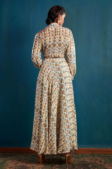 Nautanky Floral Print Skirt Set 