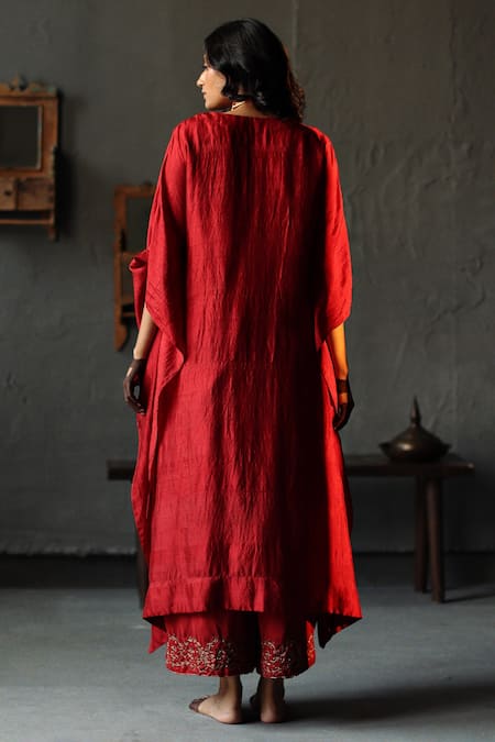 Shorshe Clothing Embroidered Kaftan & Farshi Pant Set 