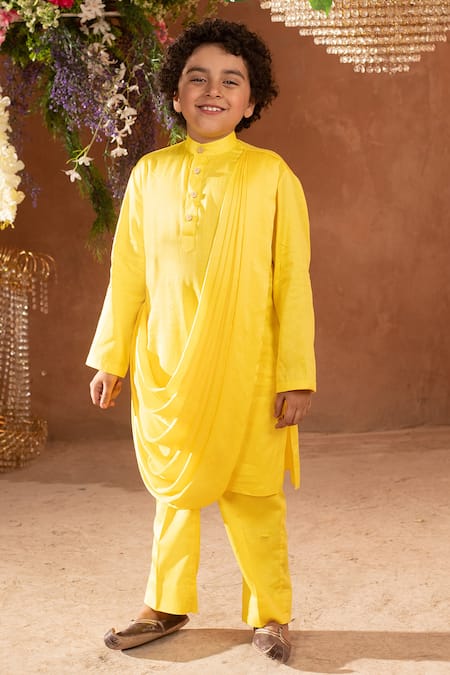 LITTLEENS Hvar Draped Kurta & Pant Set 