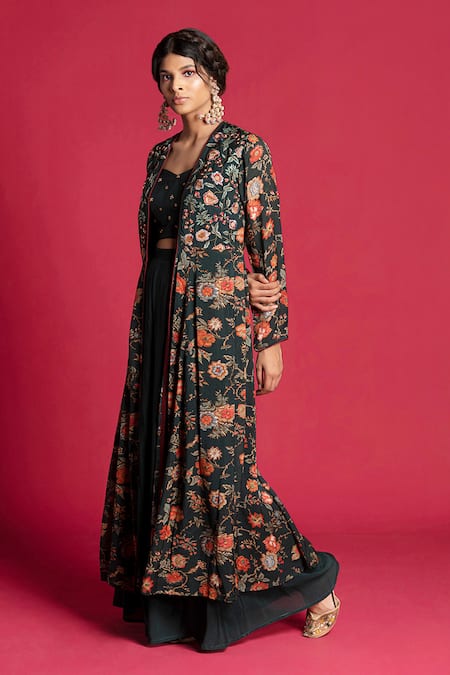 Kalista Floral Print Jacket & Pant Set 