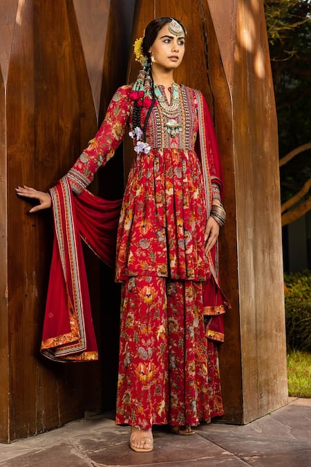 Kalista Tehseem Printed Kurta Sharara Set 