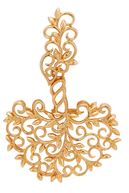 Shop Opalina Soulful Jewellery Gold Plated Cut Work Handcrafted Filigree Danglers Online at Aza Fashions Shop_Opalina Soulful Jewellery_Gold Plated Cut Work Handcrafted Filigree Danglers _Online_at_Aza_Fashions